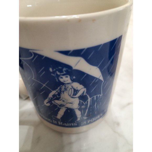 3 Morton Salt Coffee Cups 10 Oz Pictures From 1972, 1921 And 1956 When It Rains - Picture 7 of 9